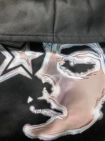 후드티 그래픽 실버&블랙 S 메탈 맨투맨