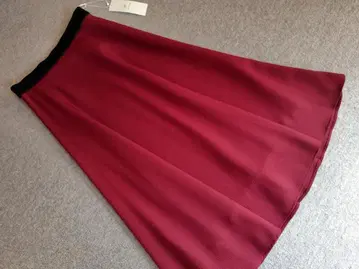 새상품 AMACA 울리 트윌 롱 플레어 스커트 38 보르도 33000엔