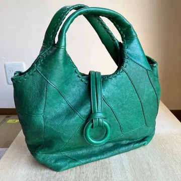 그린 가죽 핸드백