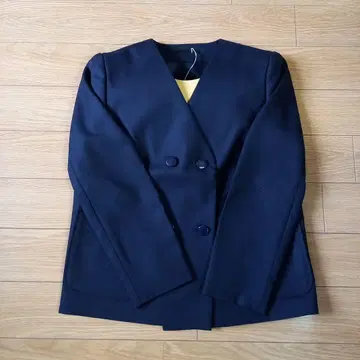 노카라 더블 버튼 자켓 네이비