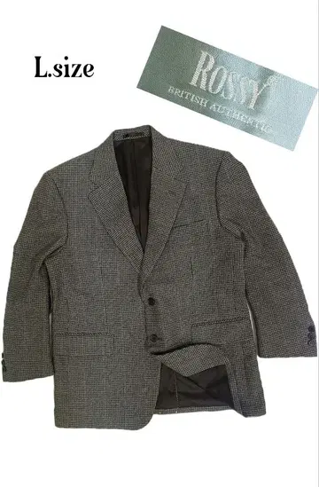 새상품 [ ROSSY ] 브라운 체크 무늬 앤티크 자켓 L 사이즈 j93