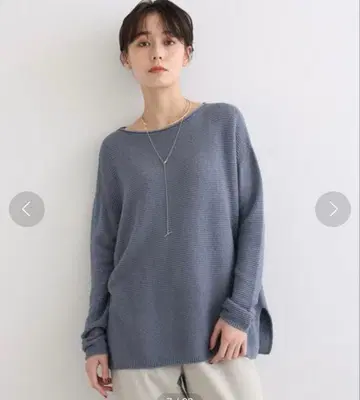 새상품급* 인디비 워셔블 코튼 실크 프리제 니트 일본제 보트넥