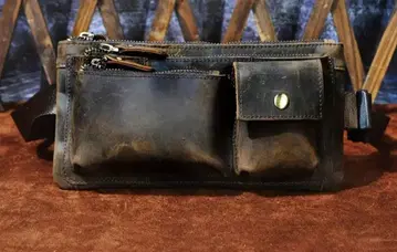 바디백 천연 가죽 다크 브라운