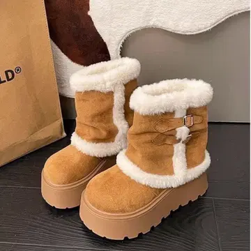 통굽 어그 부츠 루즈 부츠 여성용 스노우 신발 보아 안감 미사용 새상품