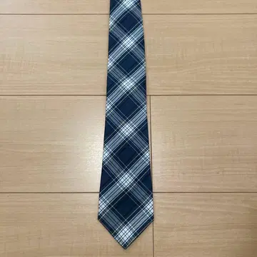 MR VAN 네이비 체크 무늬 넥타이