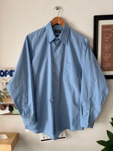 ARROW 긴팔 셔츠 스카이블루 가슴 포켓 부착 USA