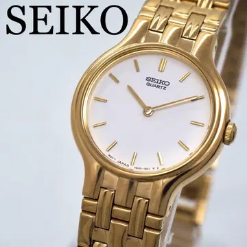 677 가동 SEIKO 여성용 시계 골드 화이트 앤티크