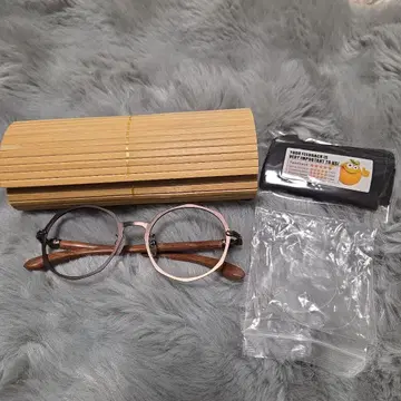 빈티지 스타일 안경 브라운 골드