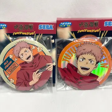 주술회전 세가 럭키 쿠지 이타도리 유우지 캔뱃지 2개 세트