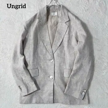 새상품급 Ungrid 백 디자인 린넨 혼방 자켓 슬릿 벨트