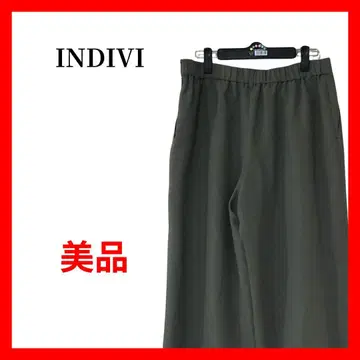 와이드 팬츠 카키 올리브 허리밴딩 릴랙스 봄/가을 B2144