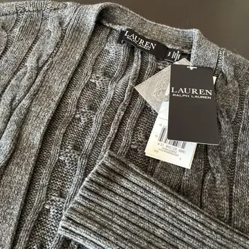 랄프 로렌 캐시미어 혼방 케이블 니트 가디건