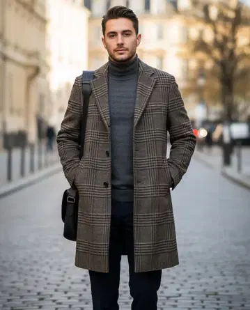 미사용 일본제 루돔기 에디피스 캐시미어 혼방 체스터 코트 44