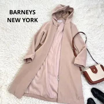 바니스뉴욕 울 후드 부착 롱 코트 더스티 핑크 L 상당