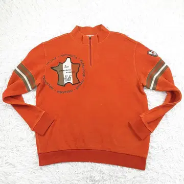 새상품급 까스텔바작 모크넥 트레이닝복 오렌지 주황 자수