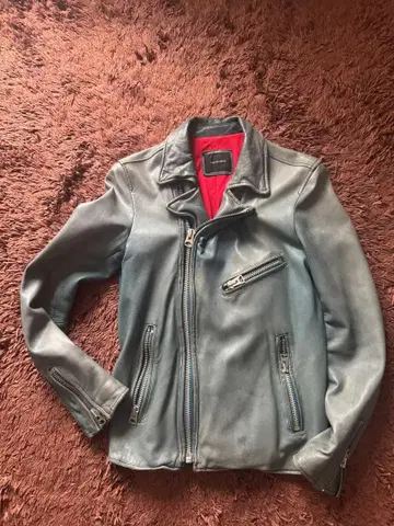 라이더 자켓 블루 양가죽 재킷