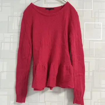 아나이 가디건 핑크 니트 페플럼