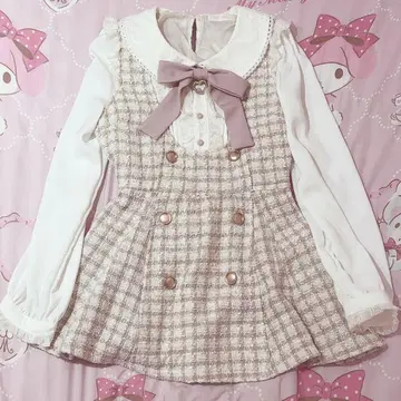 LIZLISA 트위드 셋업 화이트 x 베이지