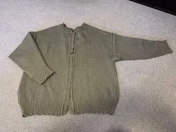 올리브 그린 버튼 부착 4way 가디건