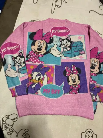 디즈니 미니 마우스 핑크 스웨터
