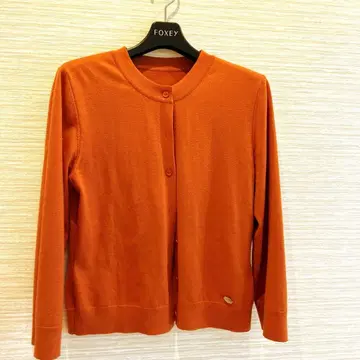 FOXEY 오렌지 긴팔 가디건 38