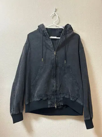 더블 지퍼 후드티 크롭 기장