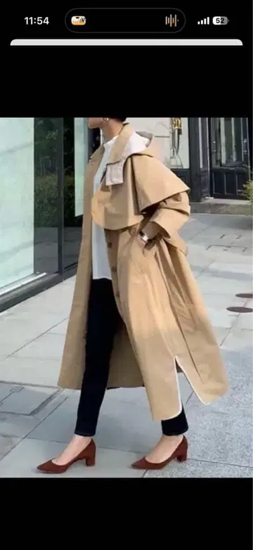 베이지 오버 사이즈 트렌치코트 regleam