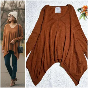 새상품급/비어즐리 울 변형 니트 비대칭