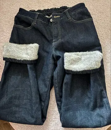 펠리시모 보아 안감 데님 팬츠