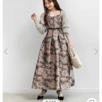 플라워 자카드 원피스