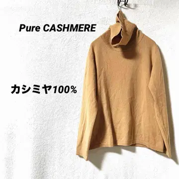 3766K 퓨어 캐시미어 100% 긴팔 터틀넥 니트 스웨터 베이지
