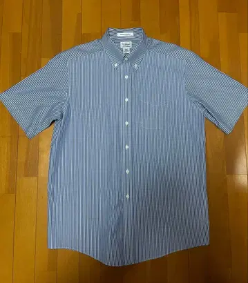 L.L.Bean 반팔 버튼다운 셔츠 블루 화이트 스트라이프