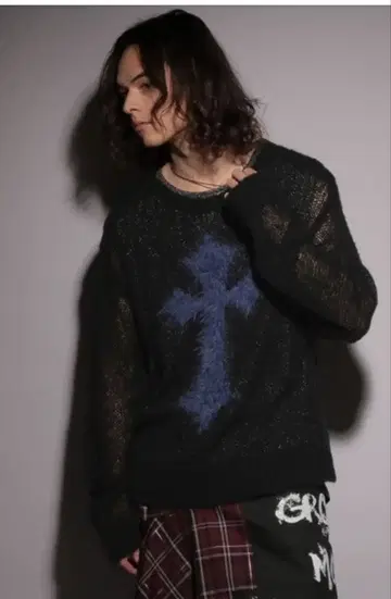 HARE UNDERGROUND mode 시어 크로스 모티브 니트