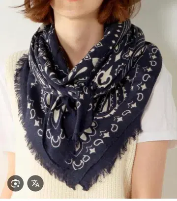 manipuri 네이비 페이즐리 무늬 스톨