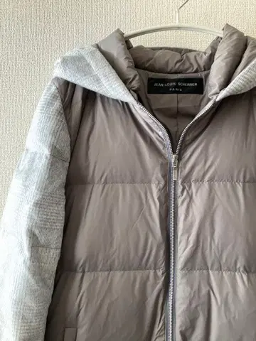 새상품급 캐시미어 혼방 장 루이 셰레르 절개 다운 코트 롱 L