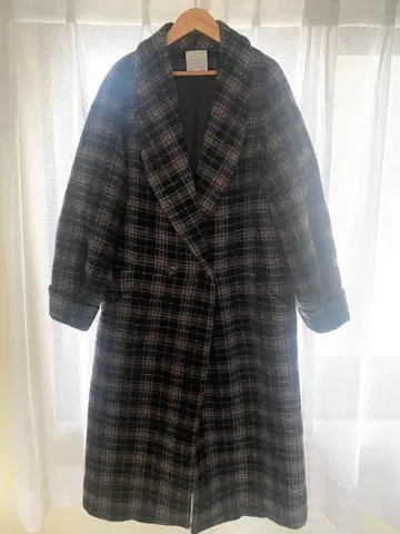 FILL THE BILL 체크 무늬 롱 코트 M 사이즈