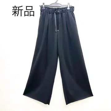 새상품 와이드 팬츠 블랙 고급 스트레치