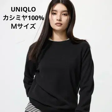 유니클로 캐시미어 크루넥 스웨터 블랙 M
