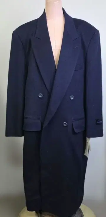 [ 새상품 ] 퓨어 캐시미어 100 네이비 더블 브레스트 코트 y59