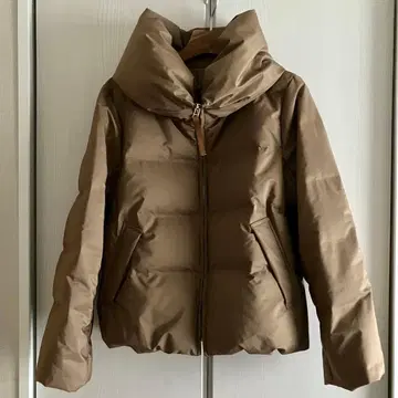 Glitzern 숏 기장 다운 자켓 카멜 다운 페더