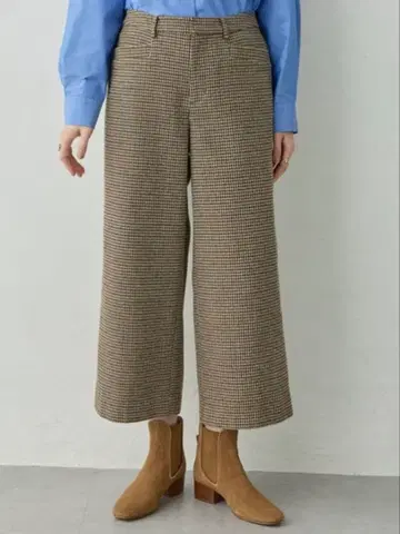 [새상품] 하운드투스 체크 와이드 팬츠 Petit Honfleur