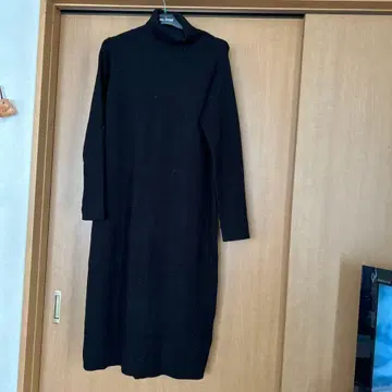 fua 니트 블랙 롱 원피스