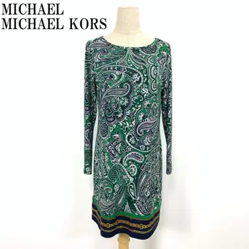 LA6683 마이클코어스 페이즐리 긴팔 원피스 폴리에스테르 M
