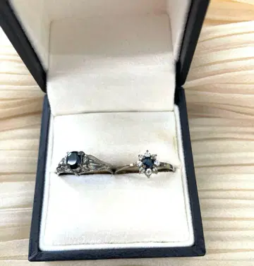 [ E ] 실버 컬러 베이스 돌 반지 2개 세트 상품