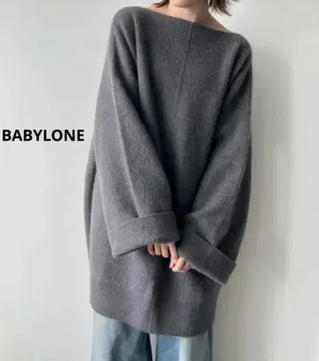 BABYLONE 아제 미니 원피스 그레이 니트 원피스