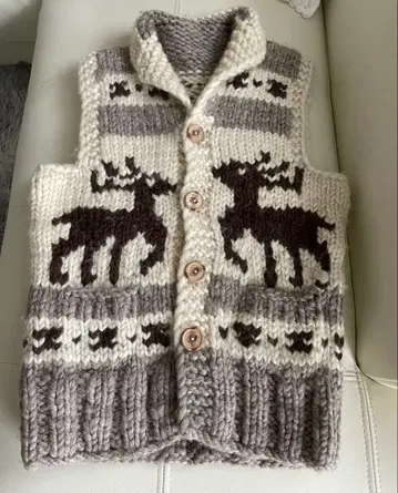 캐나다제 코위찬 니트 베스트