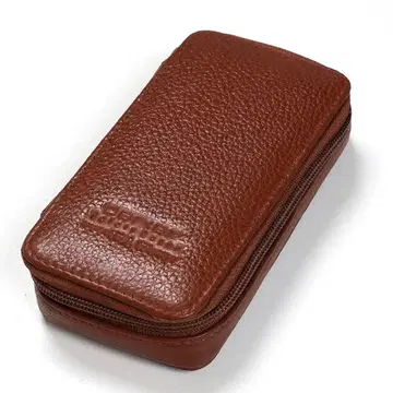 브라운 가죽 지퍼 키케이스