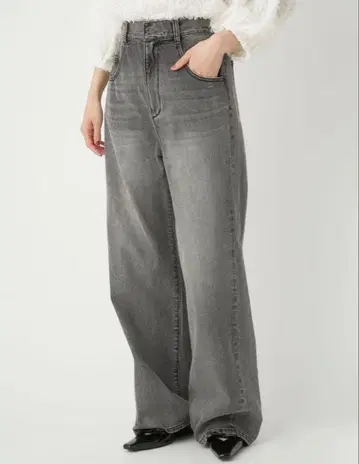 FRAY.ID 하이웨스트 와이드 데님 팬츠