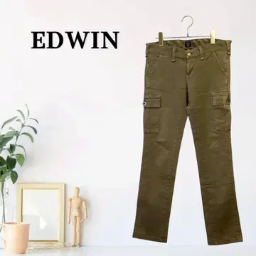 zG839 [ M ] EDWIN 스트레이트 카키 밀리터리