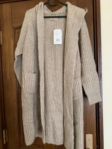 AZUL 후드 부착 베이지 가디건 M